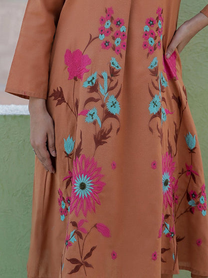 Viva toffee embroidery cotton co-ord set