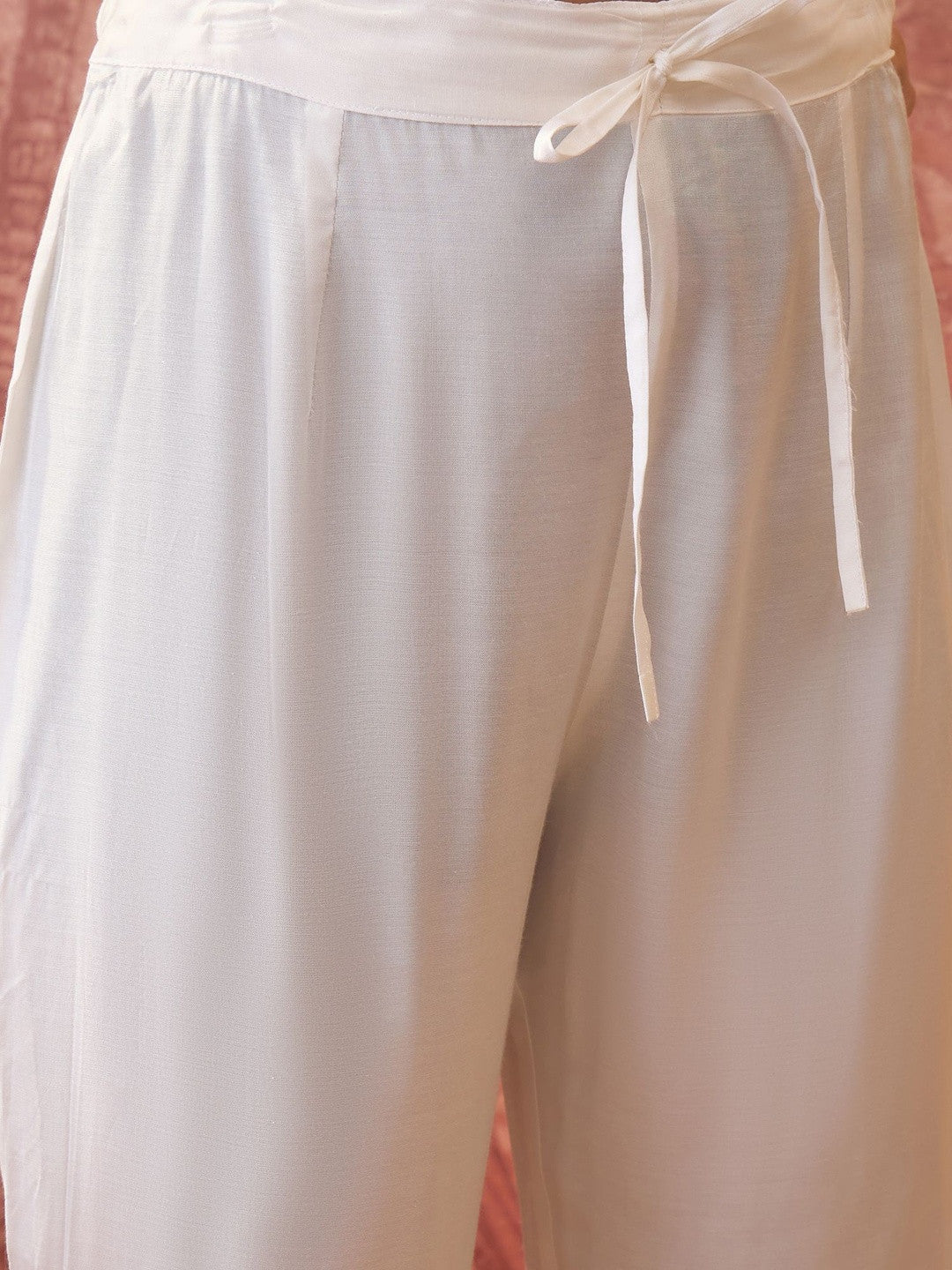 Printed Round Neck Kurta & Trousers With Dupatta