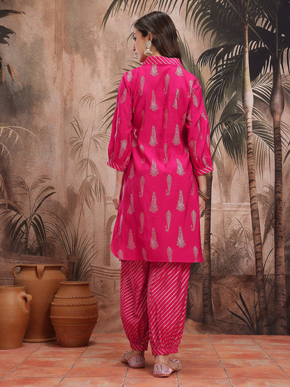 Ethnic Motifs Printed Regular Kurta with Salwar