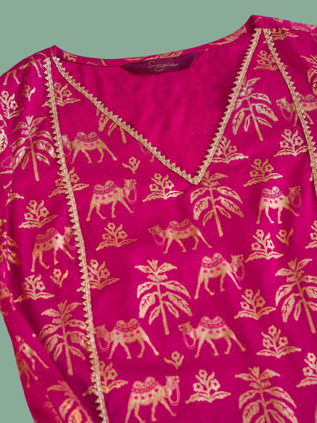 Printed Straight Kurta & Salwar With Dupatta
