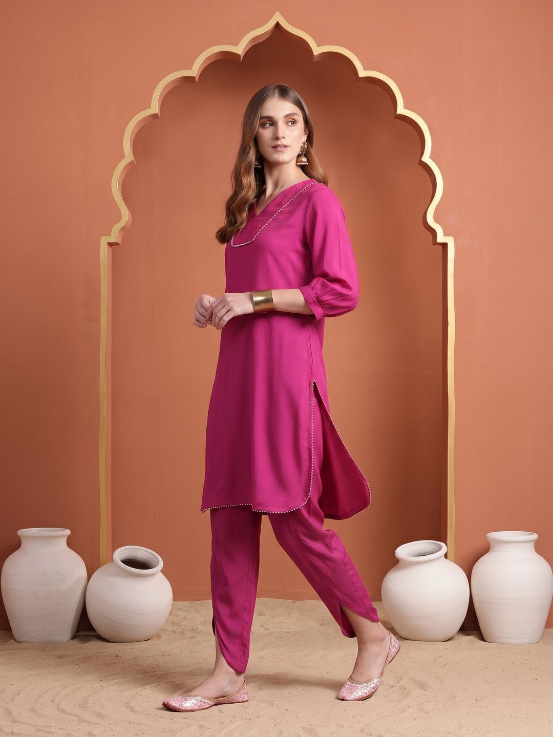 Dhiyona SN Straight Yoke Design Kurta & Dhoti Pant Set