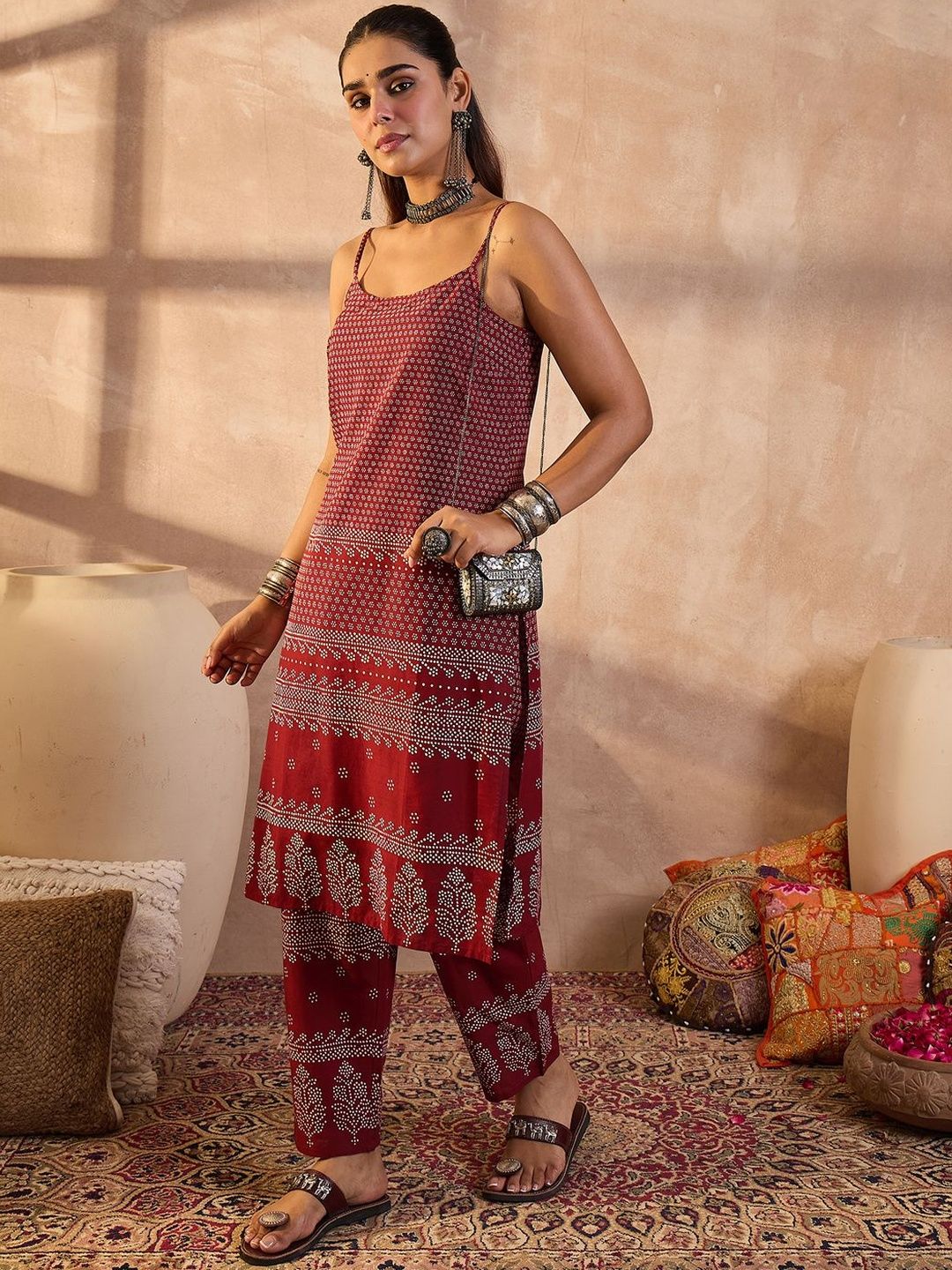 Women Ethnic Motifs Printed Pure Cotton Kurta with Trousers
