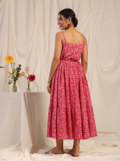 Dhiyona AY Women's Floral Print A-Line Midi Dress