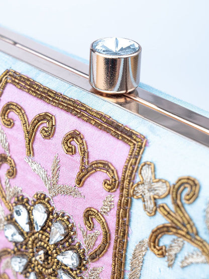 Dhiyona NR Floral Embroidered Box Clutch