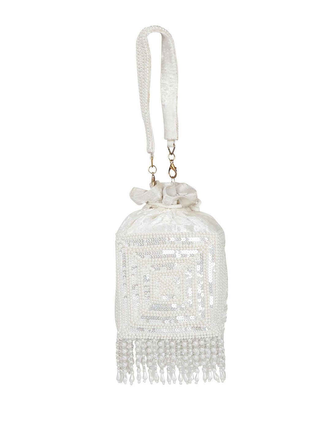 Dhiyona NR Pearl Embroidered Potli Clutch