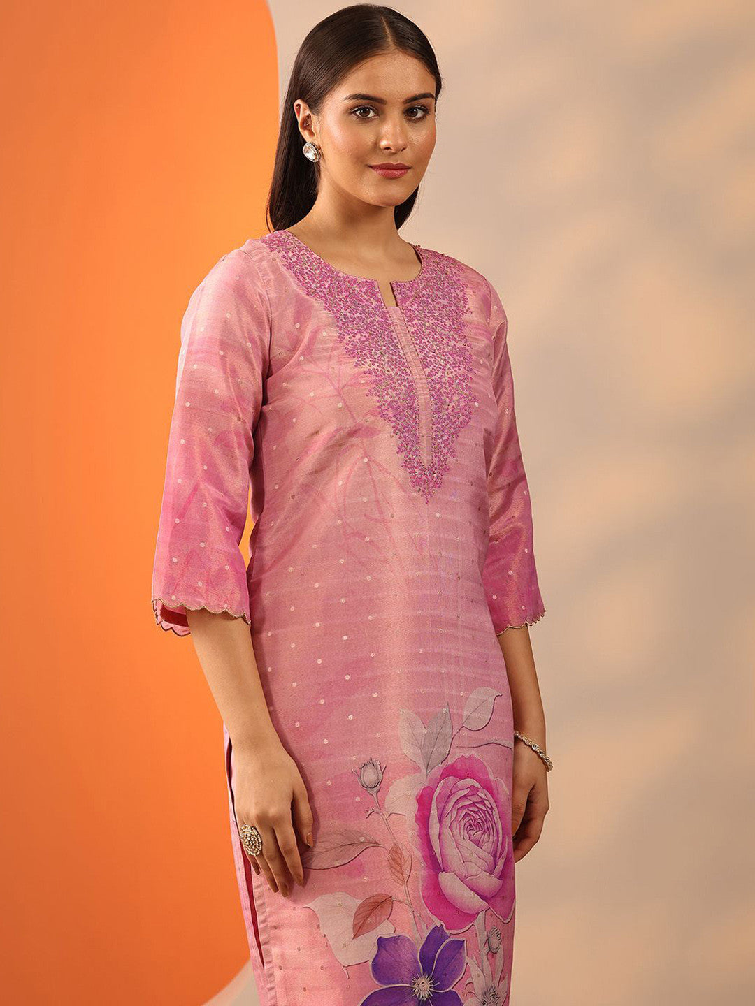 Women Floral Printed Regular Kurta with Trousers & Dupatta
