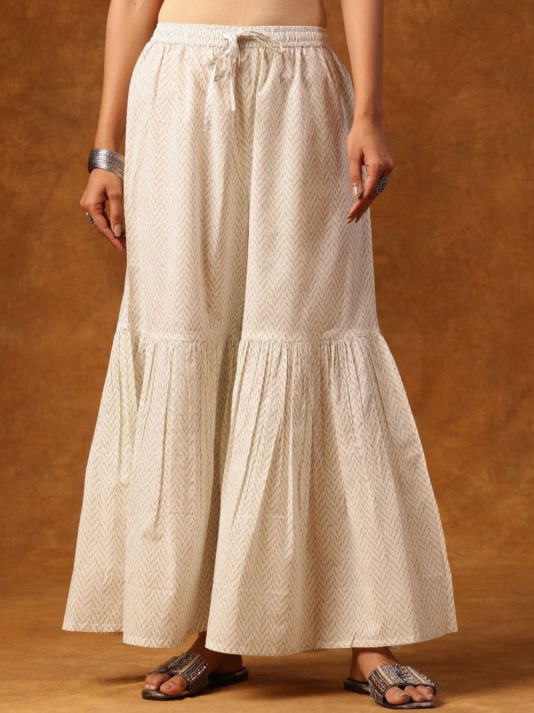 Dhiyona AN Women Ethnic Motifs Embroidered Mirror Work Kurta with Sharara & With Dupatta