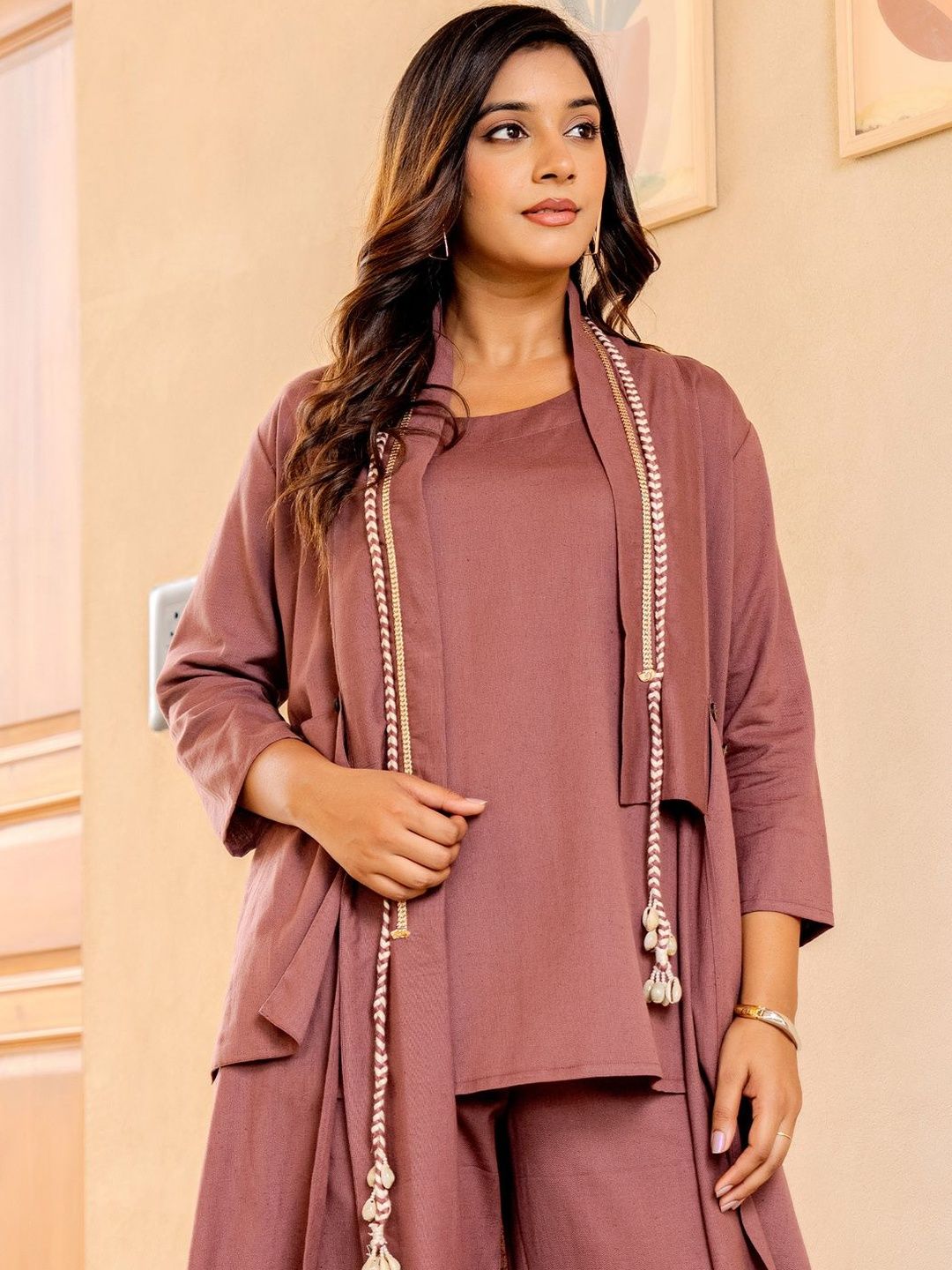 Pure Cotton Kurta with Palazzo And With Jacket
