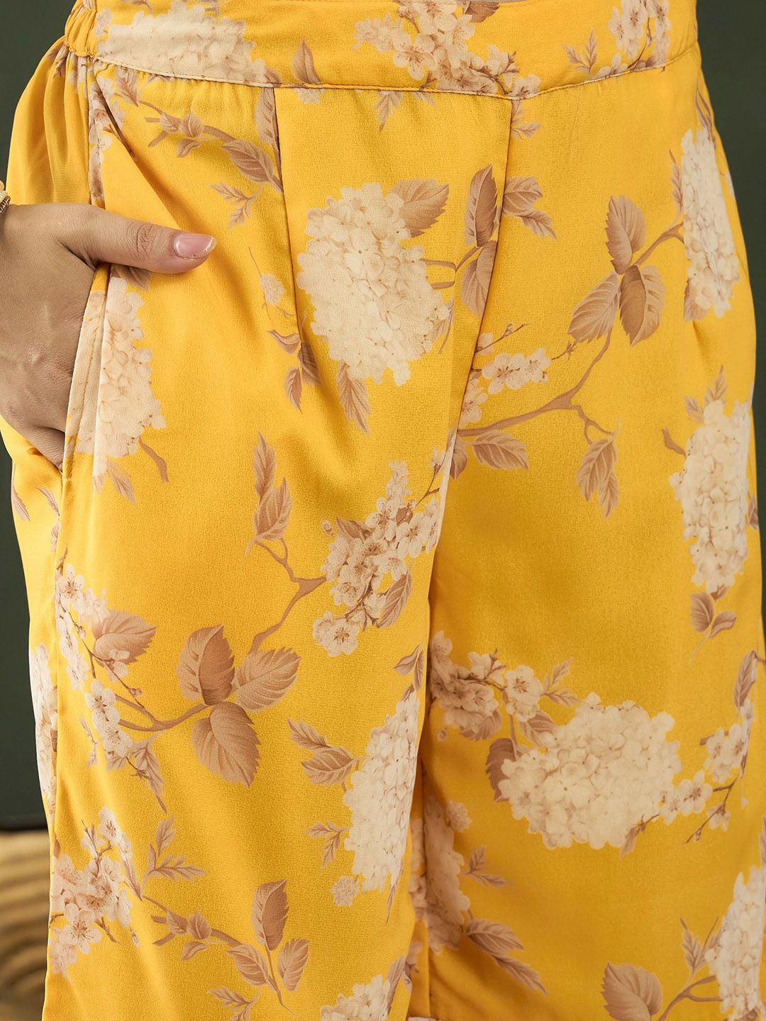 Dhiyona SN Floral Printed Kurta With Sharara & Dupatta
