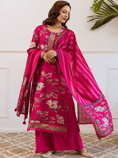 Dhiyona SN Women Floral Printed Kurta Palazzo With Dupatta Kurta Sets