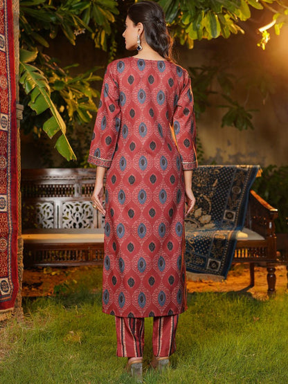 Dhiyona KL Women Ethnic Motifs Printed Kurta with Trousers & Dupatta