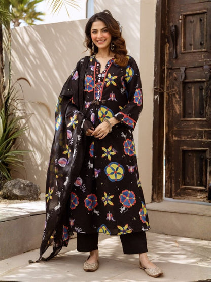Karen Jet printed cotton suit set