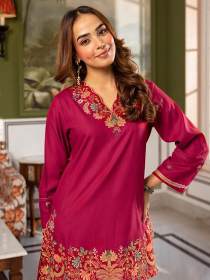 Karen Petal emboidery Cotton Co-ord Set