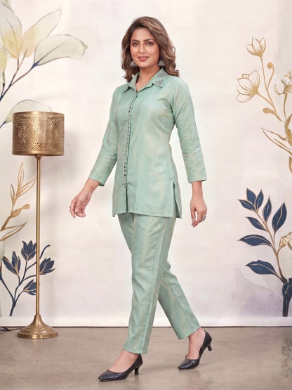 Divya Minty Mirror Work Co-ord Set