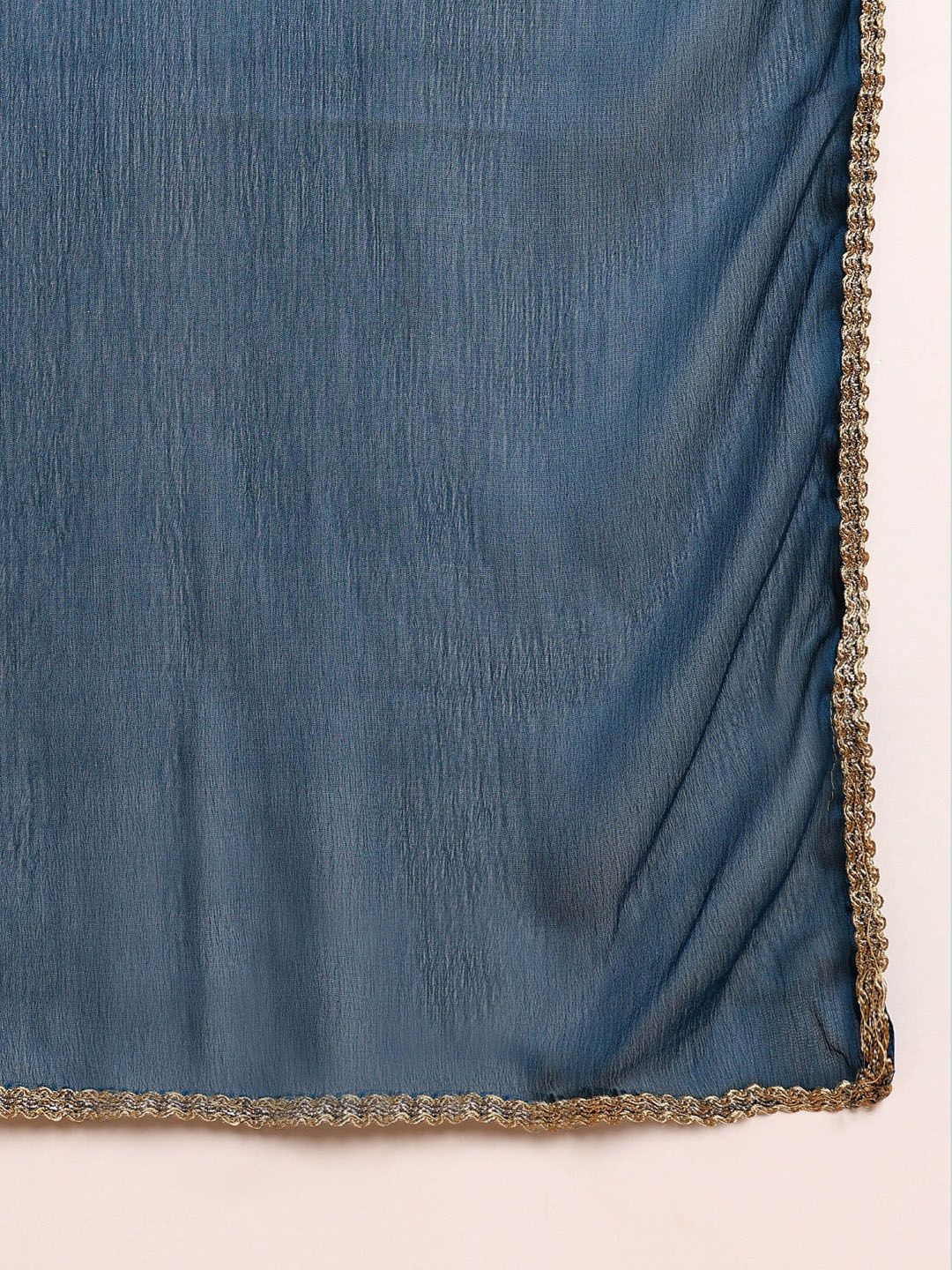 Dhiyona KL Ethnic Motifs Yoke Design Sequinned Kurta & Trousers With Dupatta