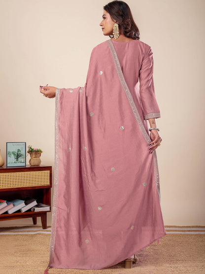 Women Ethnic Motifs Embroidered Empire Kurta with Trousers & With Dupatta