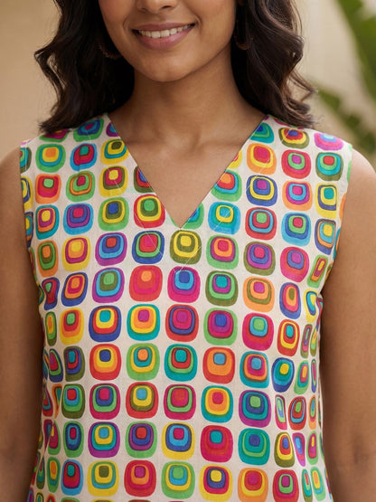 Women Printed Regular Multi Color Pure Cotton Kurta with Trousers
