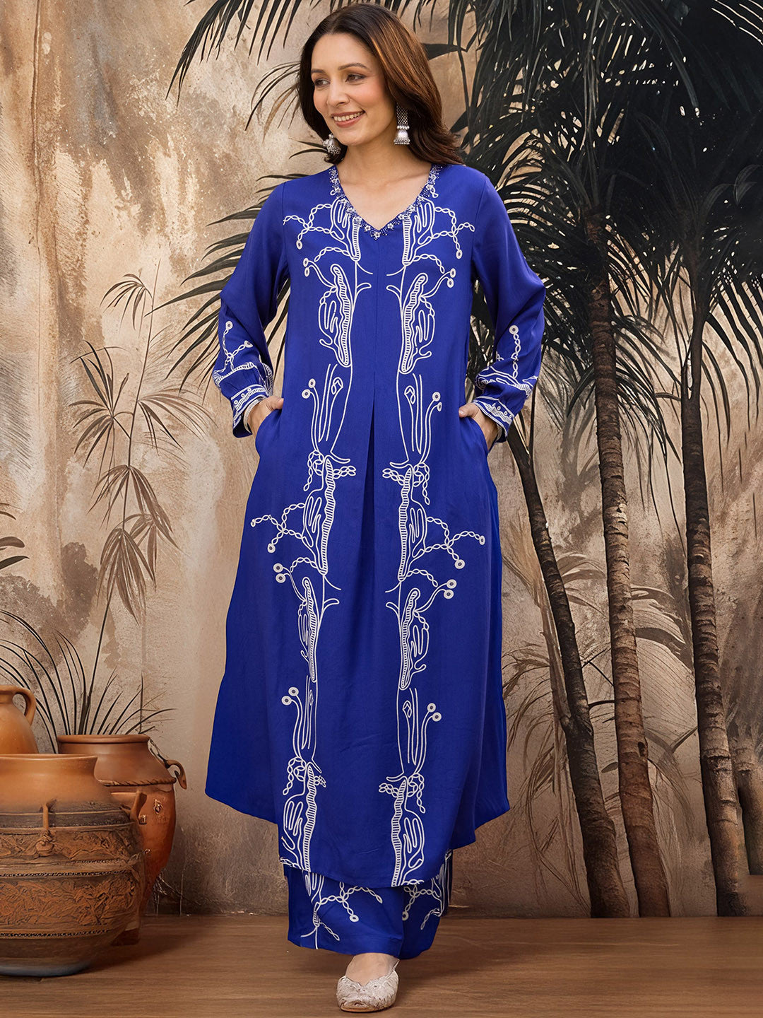 Women Ethnic Motifs Printed Kurta with Palazzo