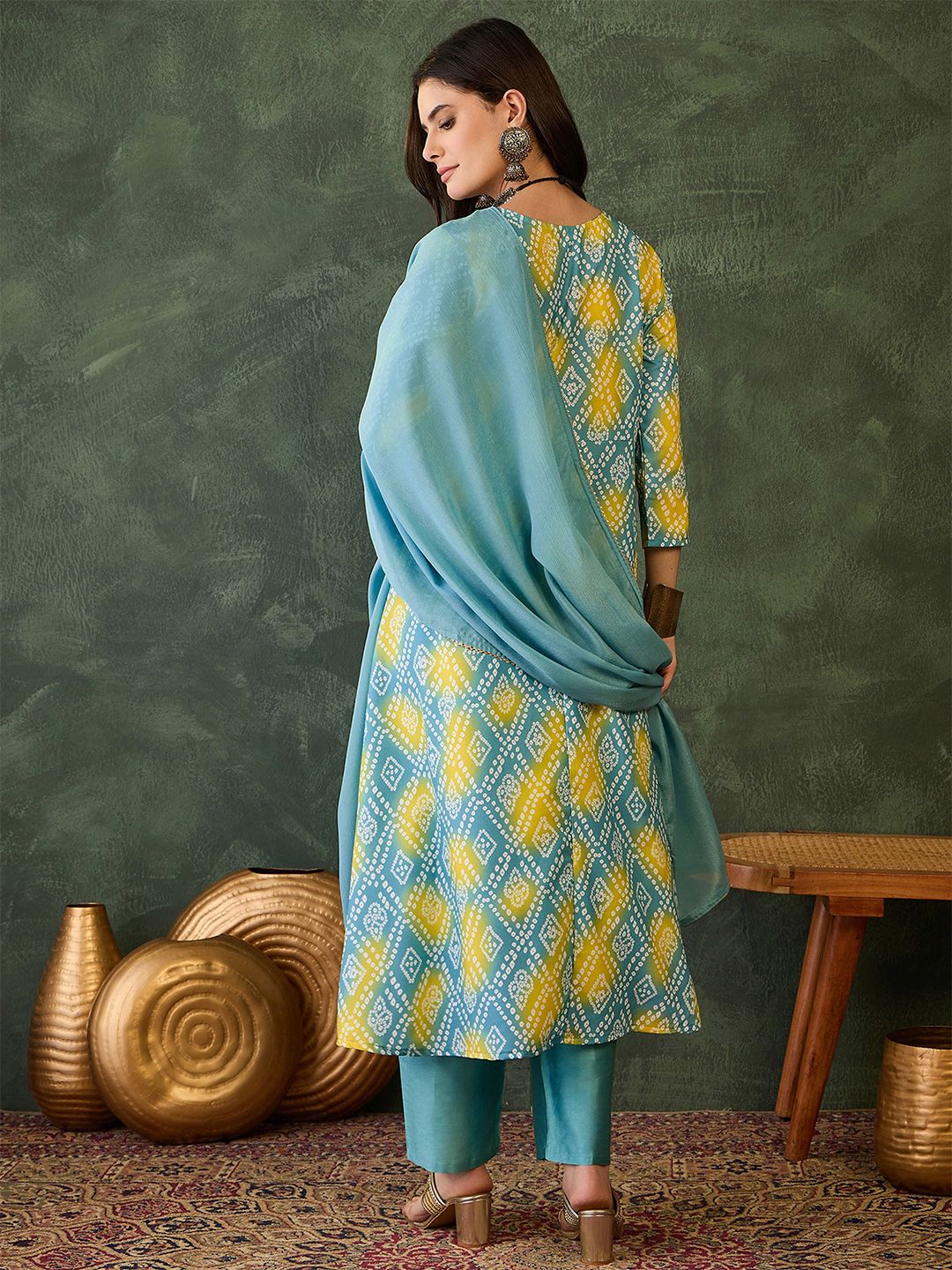 Dhiyona KL Women Printed A-Line Kurta Set