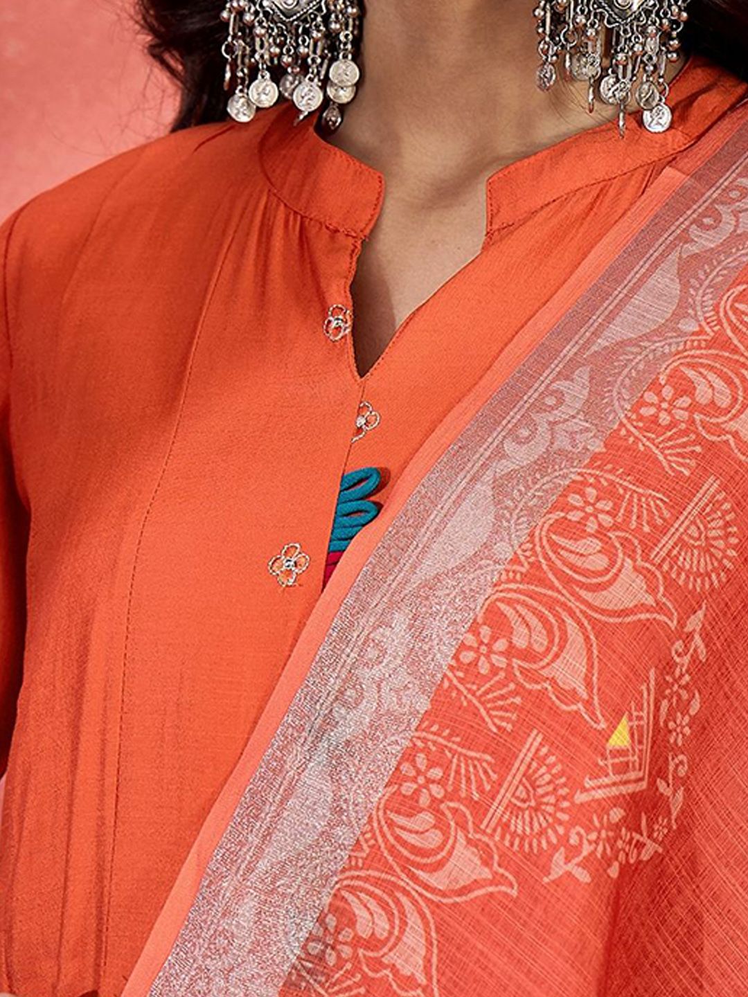 Dhiyona SN Embroidered Zari Work Anarkali Kurta & Palazzo With Dupatta
