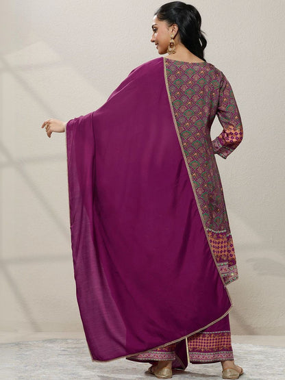 Dhiyona LL Women Ethnic Motifs Printed Regular Sequinned Kurta with Palazzos & With Dupatta
