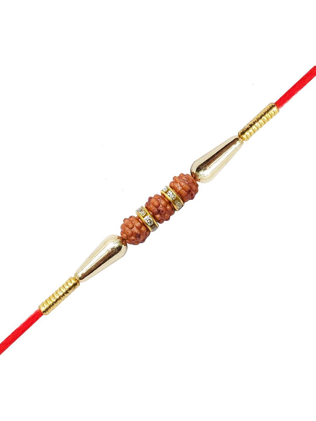 Dhiyona Set Of 2 Stone Studded Rakhi Greeting Card & Roli Chawal