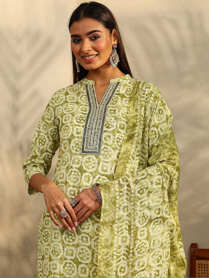 Women Ethnic Motifs Printed Regular Kurta with Trousers & With Dupatta