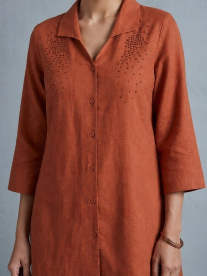 Prisha Rust Cotton Co-Ord set
