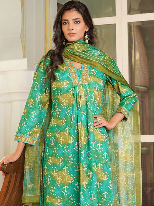 Dhiyona KL Women Ethnic Motifs Printed Kurta with Palazzo & Dupatta