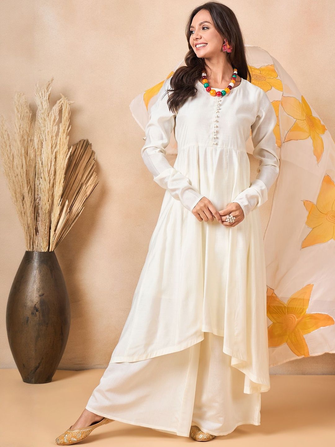 Dhiyona SN Women Floral Empire Kurta with Palazzos & With Dupatta