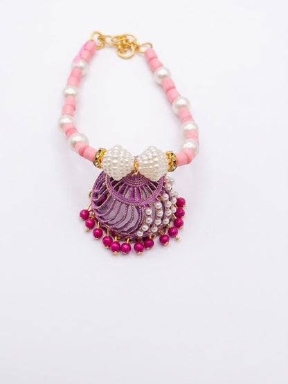 Dhiyona Set Of 2 Floral Perals Jhumka Design Bhaiya Bhabhi Rakhi With Roli Chawal Chandan