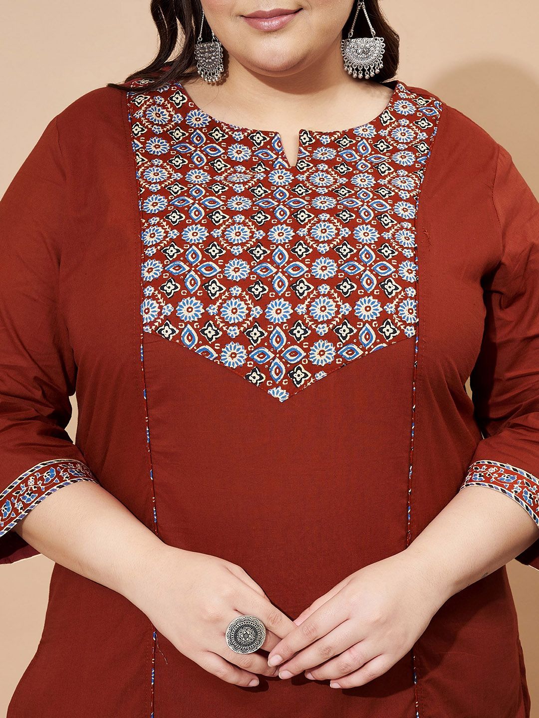 Dhiyona KL Women Floral Printed Regular Pure Cotton Kurta with Trousers and Dupatta