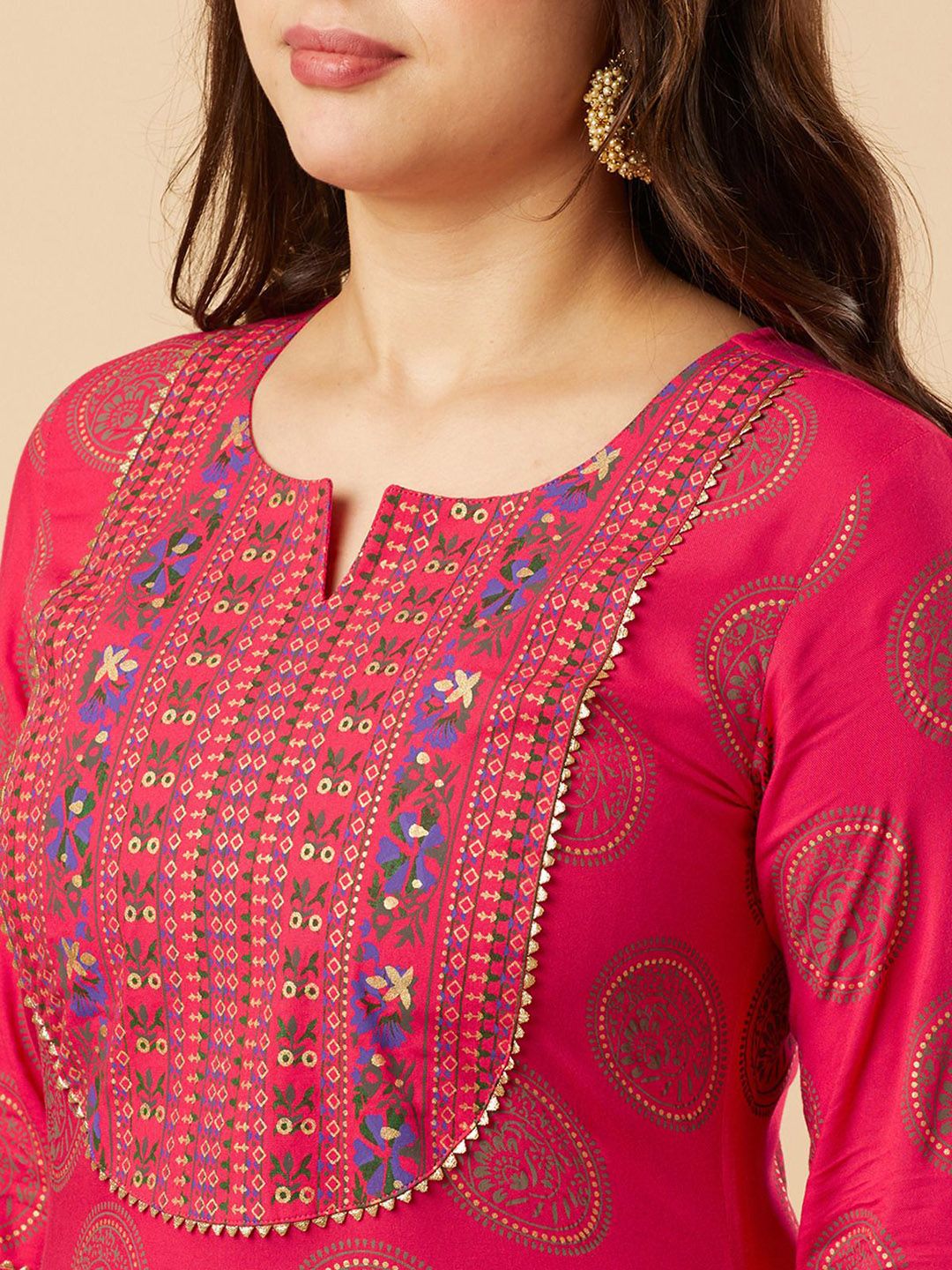 Dhiyona KL Women Ethnic Motifs Printed Regular Kurta with Trousers & With Dupatta