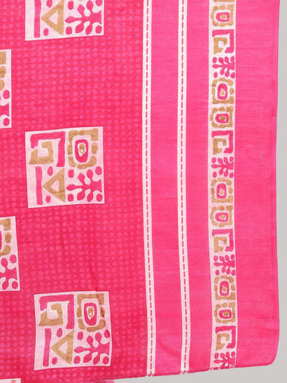 Dhiyona KL Women Plus Size Abstract Printed Kurta with Patiala & Dupatta