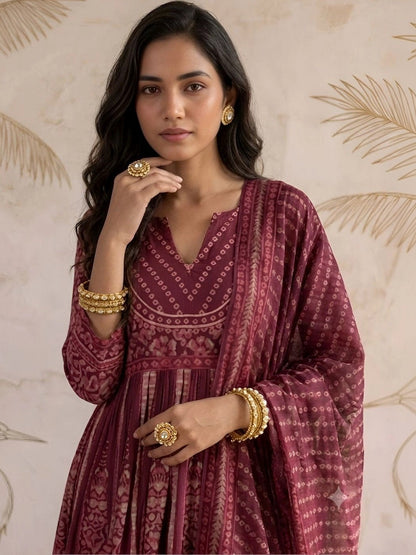 Women Ethnic Motifs Printed Regular Kurta with Trousers & With Dupatta