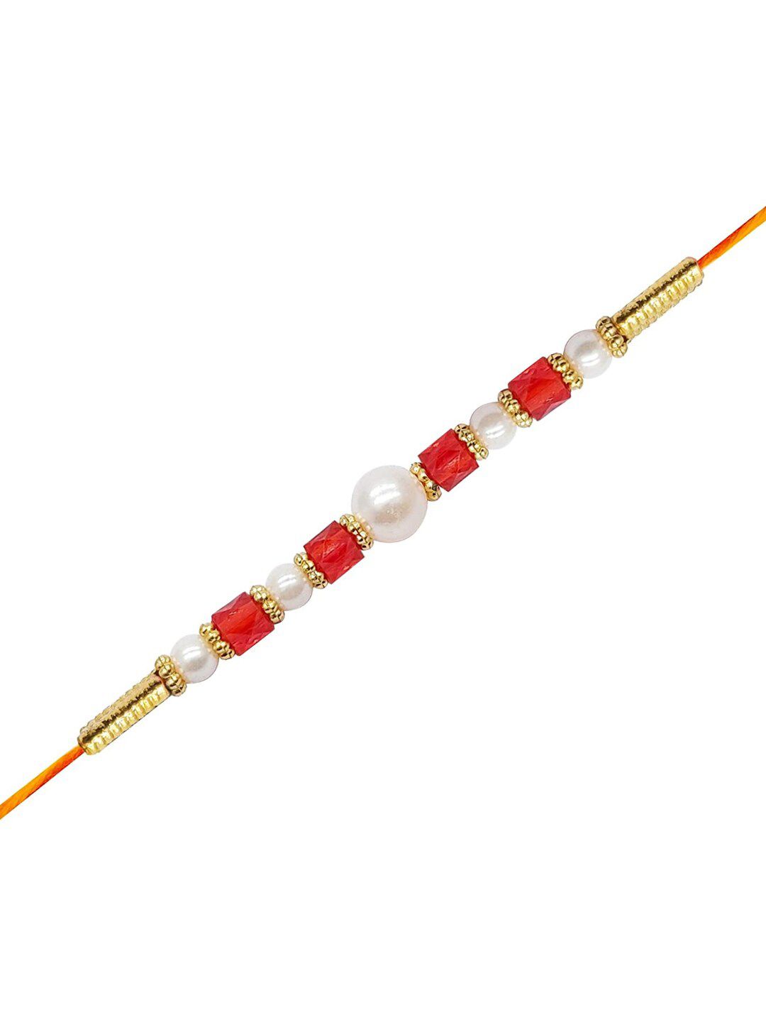 Dhiyona Set Of 2 Stone Studded Rakhi Greeting Card & Roli Chawal