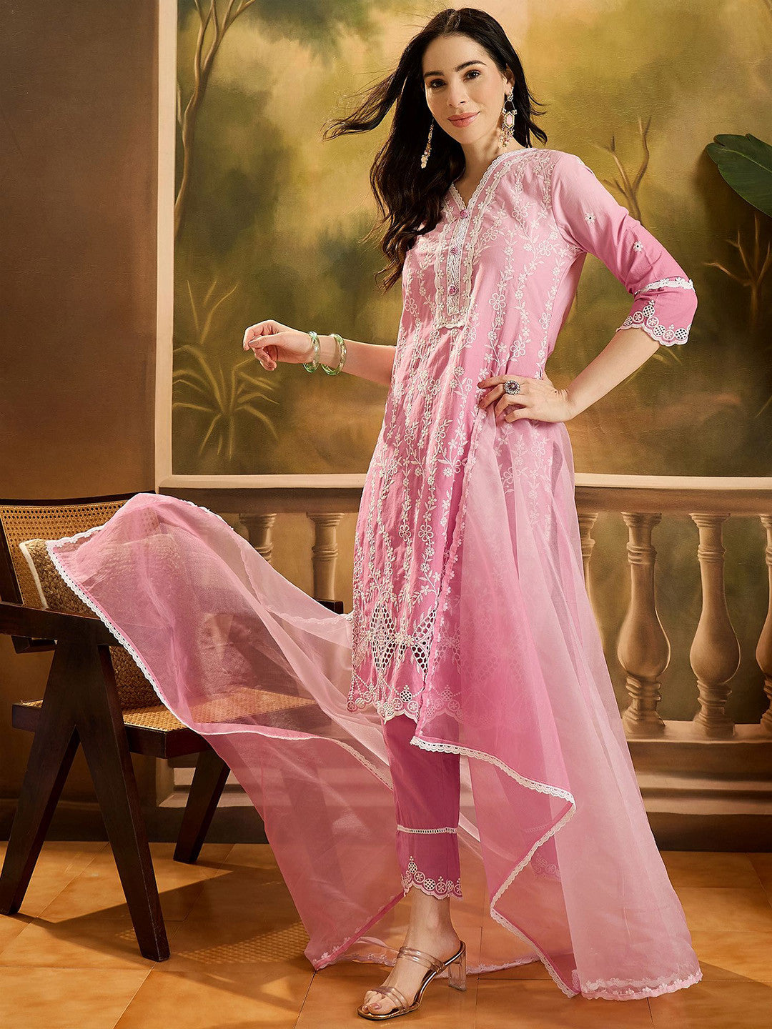Women Embroidered Kurta Set