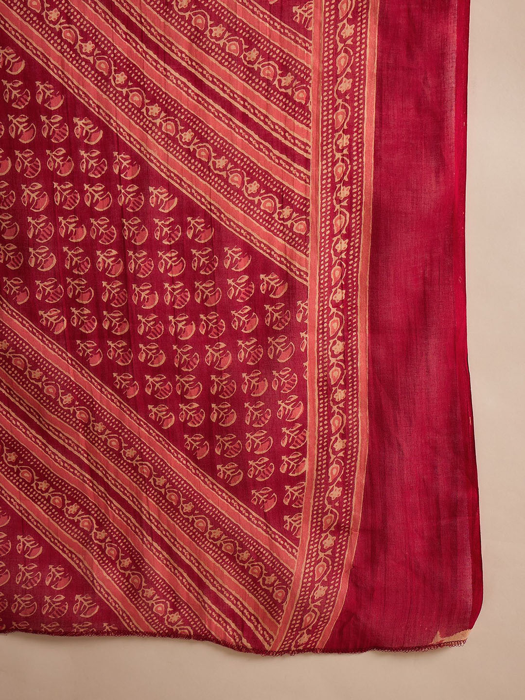 Floral Printed Pure Cotton Straight Kurta With Palazzos & Dupatta Set