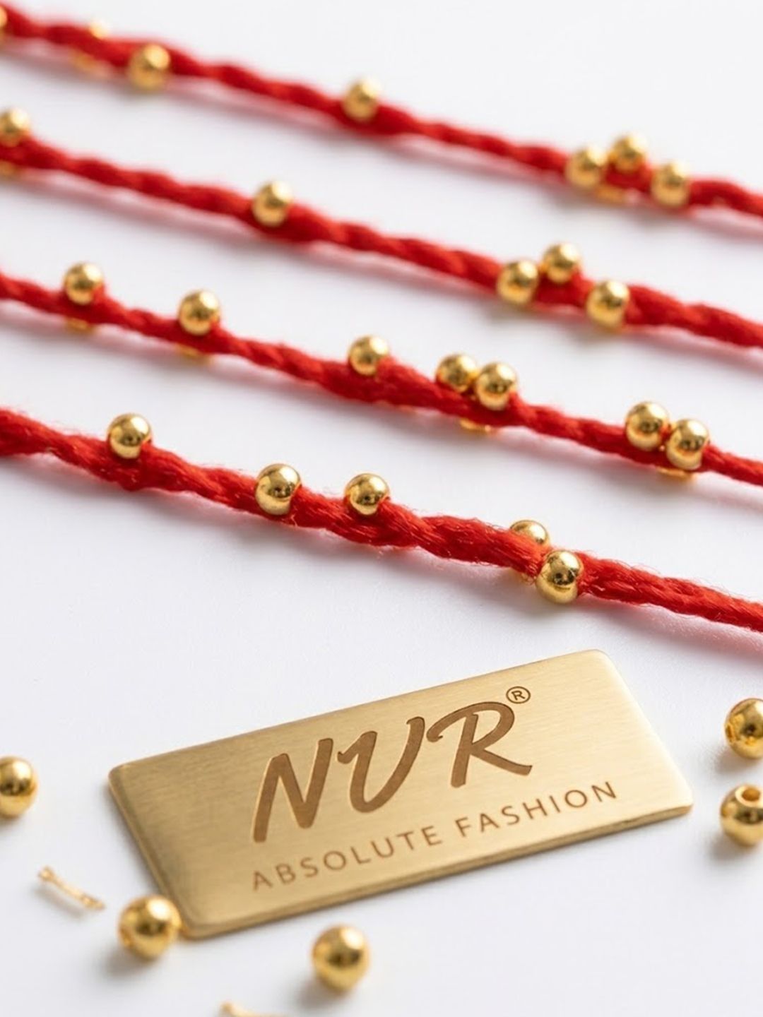 Dhiyona Set Of 4 Traditional Red Thread Rakhi With Roli Chawal Chandan Mishri