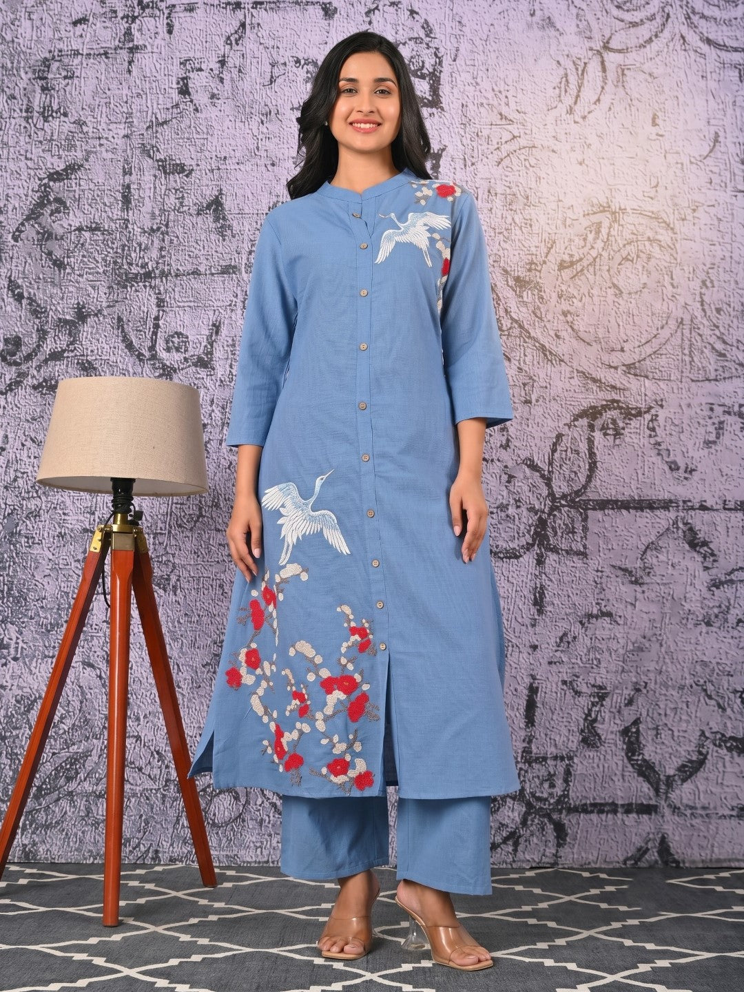 Rajhans Sky Embroidery Kurta Pant Set