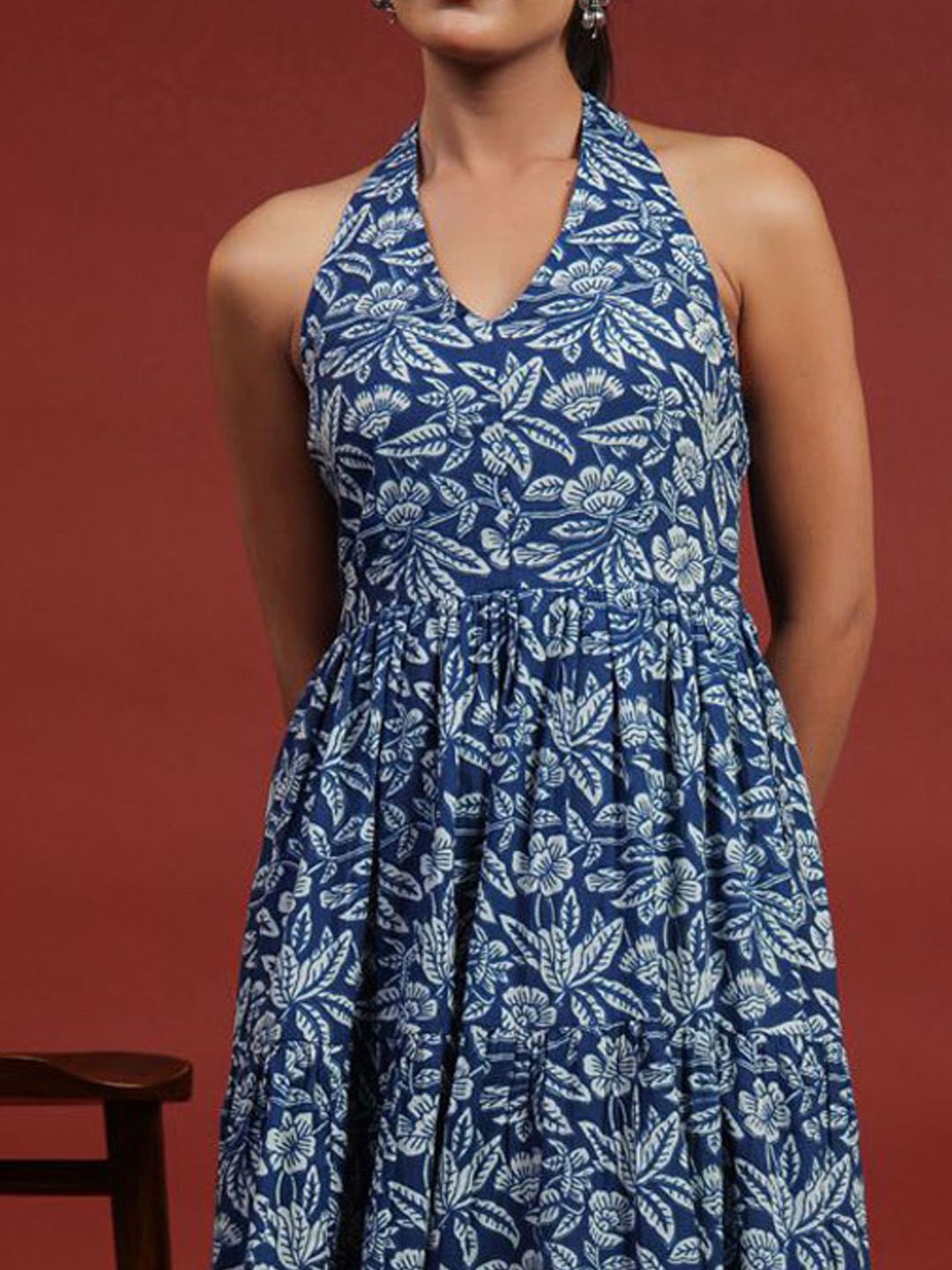 Dhiyona AY Women's Printed Halter Neck Dress