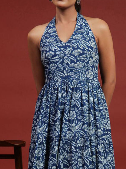 Dhiyona AY Women's Printed Halter Neck Dress