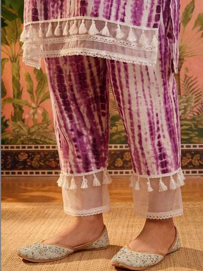Printed Pure Cotton Round Neck Kurta & Trousers