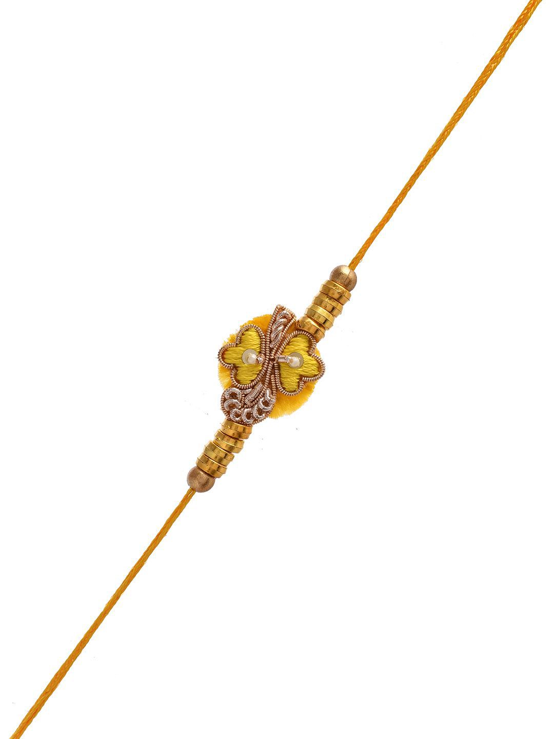 Dhiyona Sequinned & Zardosi Rakhi With Roli Chawal & Card