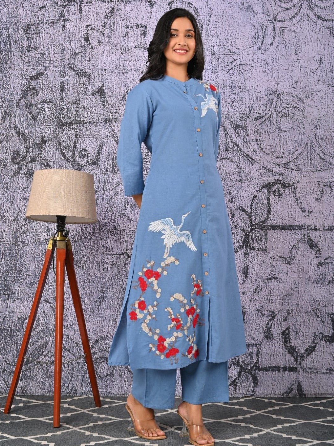 Rajhans Sky Embroidery Kurta Pant Set