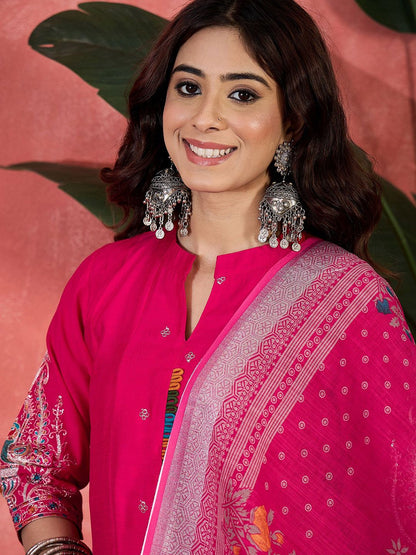 Dhiyona SN Embroidered Zari Work Anarkali Kurta & Palazzo With Dupatta