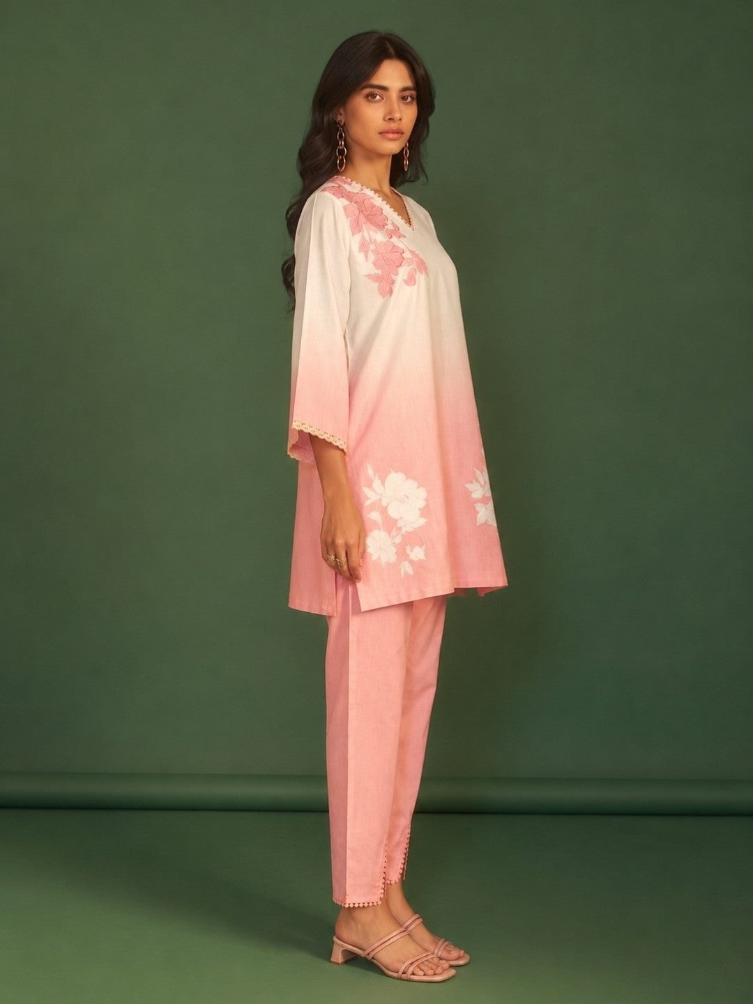 Itrh softpink embroidery cotton co-ord set