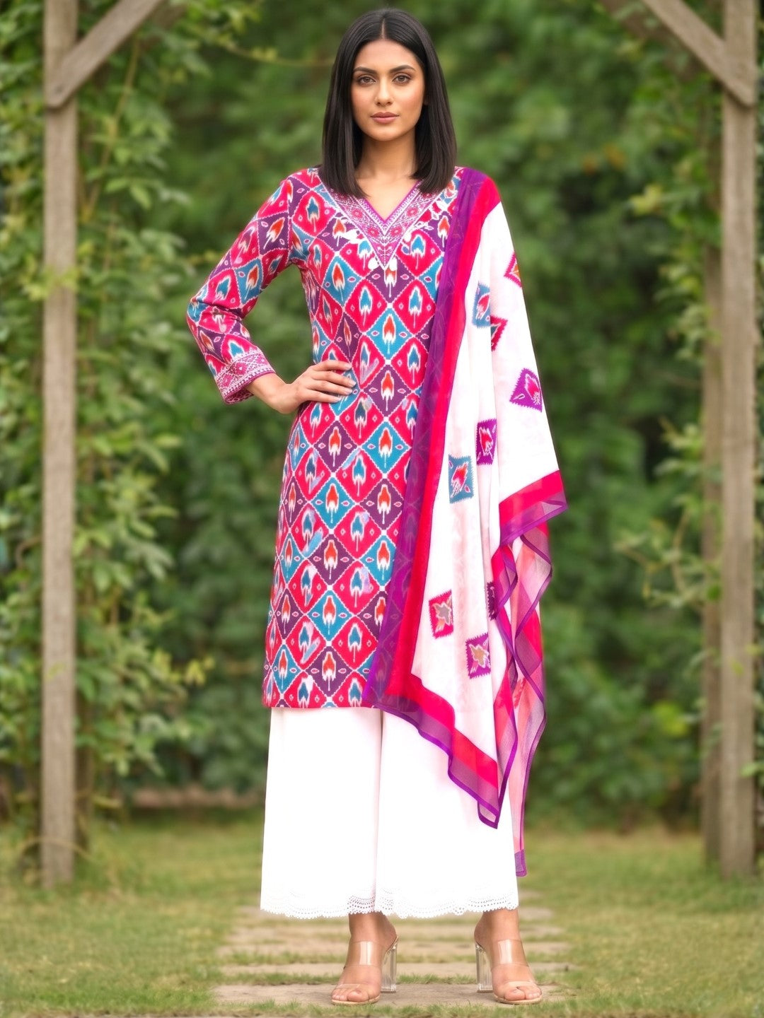 Aranya Ikat Print Premium Pure Cotton Suit Set