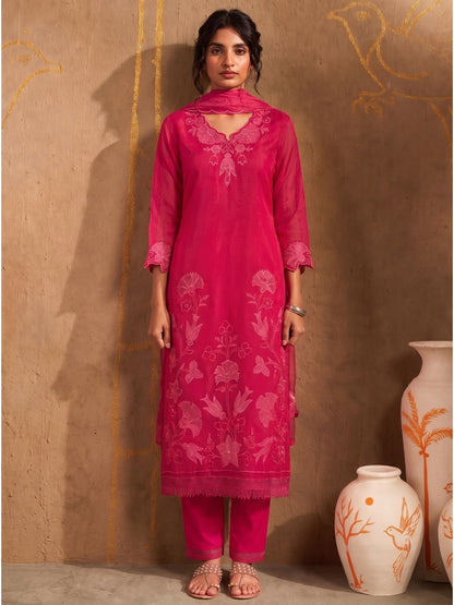 Bushra Taffy Lawn Full Work Suit Set