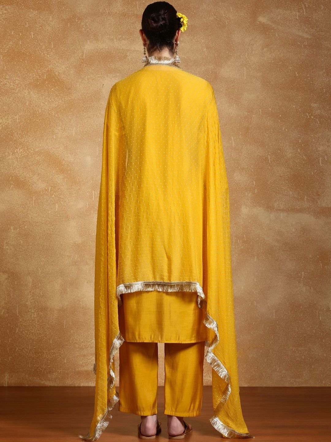 Dhiyona VA Women Ethnic Motifs Embroidered Regular Thread Work Kurta with Palazzos & With Dupatta
